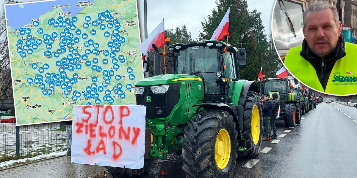 Rolnicy demonstrują swój sprzeciw.