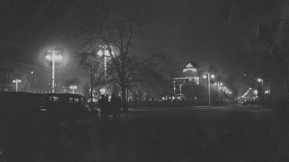Poznań nocą, 1929 r. (zdjęcie ilustracyjne)