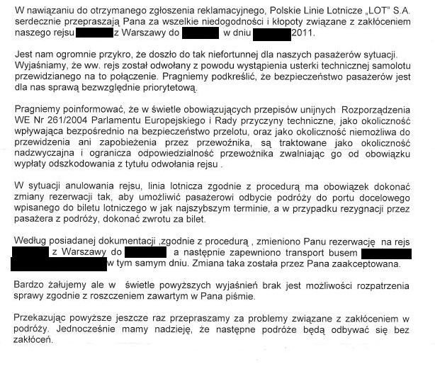 Reklamacja opóźniony lot small planet 2017