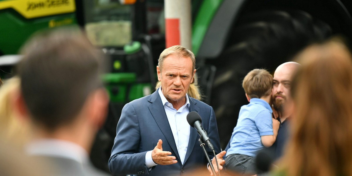 Donald Tusk podczas wizyty na Dolnym Śląsku