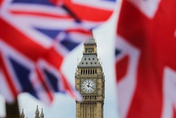 Wielka Brytania Unia Europejska Brexit Big ben flaga brytyjska Union Jack