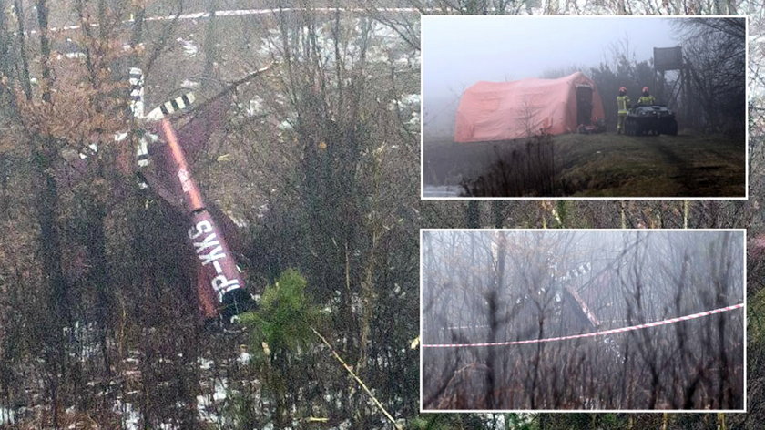 W Studzienicach k/Pszczyny rozbił się prywatny helikopter. Nie żyją dwie osoby