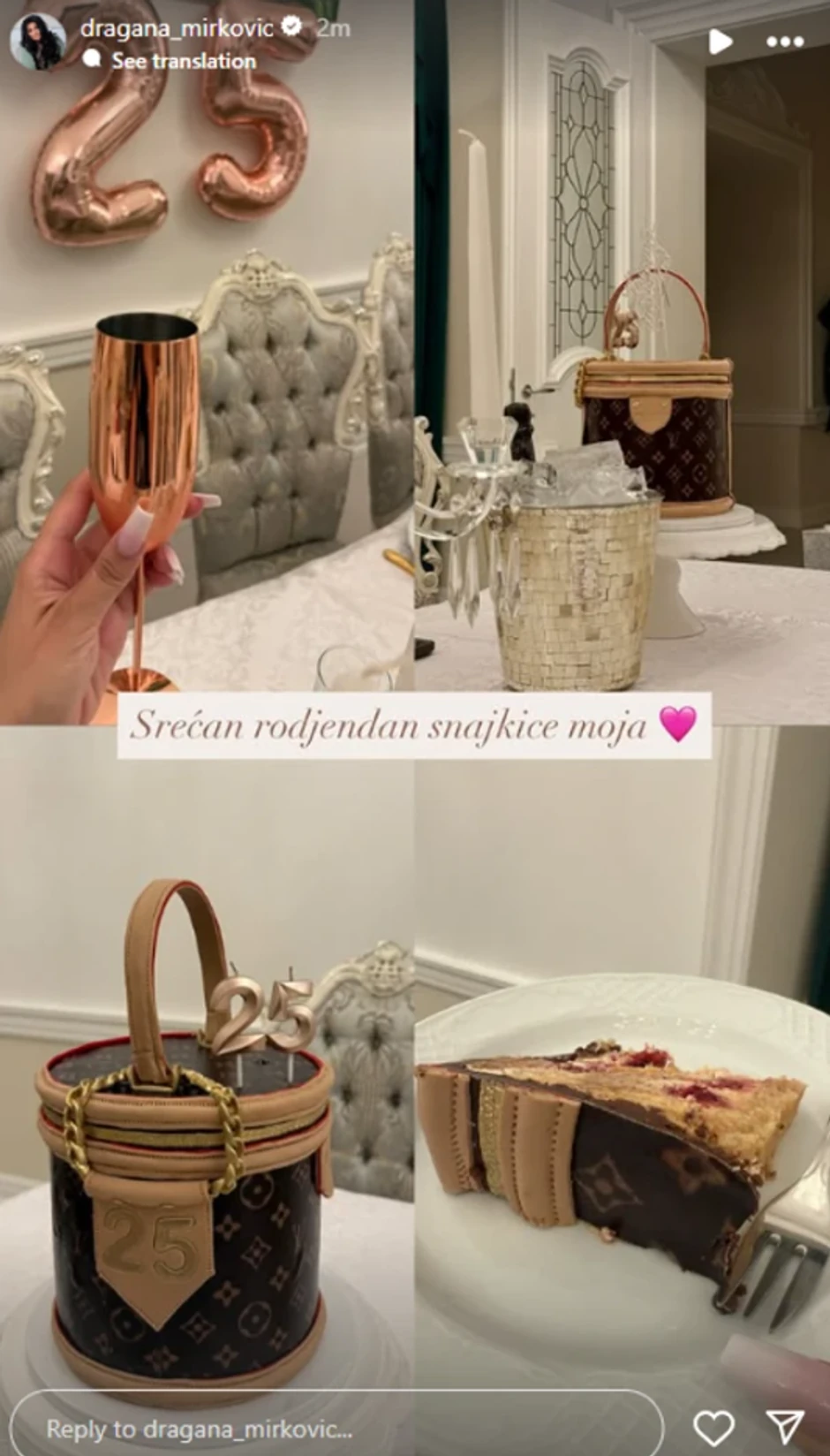 Draganina objava za snajkin rođendan