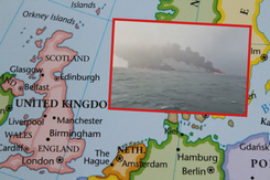 Katastrofa na Morzu Północnym. Tankowiec w płomieniach po zderzeniu ze statkiem