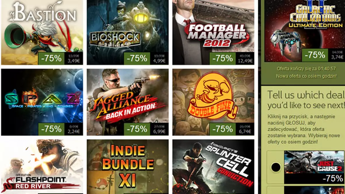 Poniedziałek na Steamie - Bastion, Bioshock, Splinter Cell: Conviction i inne