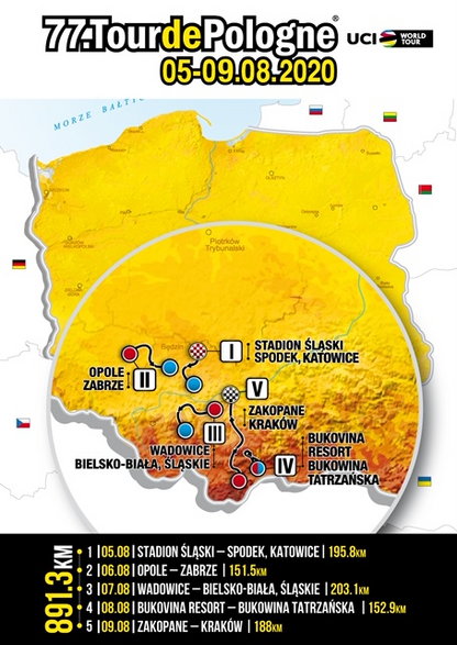 Mapa trasy 77. Tour de Pologne 