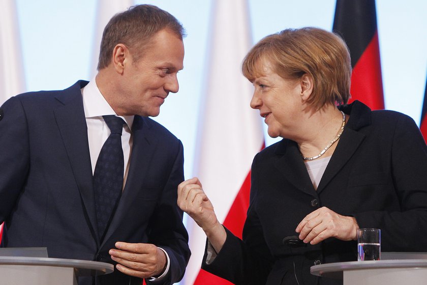 Angela Merkel, kanclerz Niemiec i Donald Tusk, polski premier.