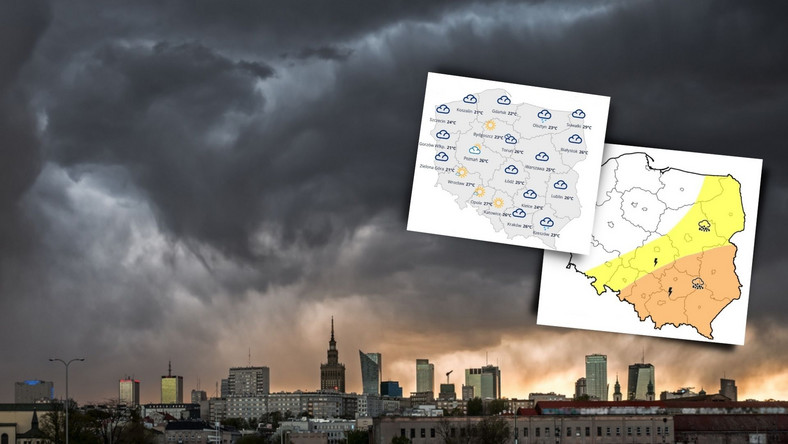 Prognoza pogody dla Polski. W czwartek nadal burzowo, miejscami możliwy grad