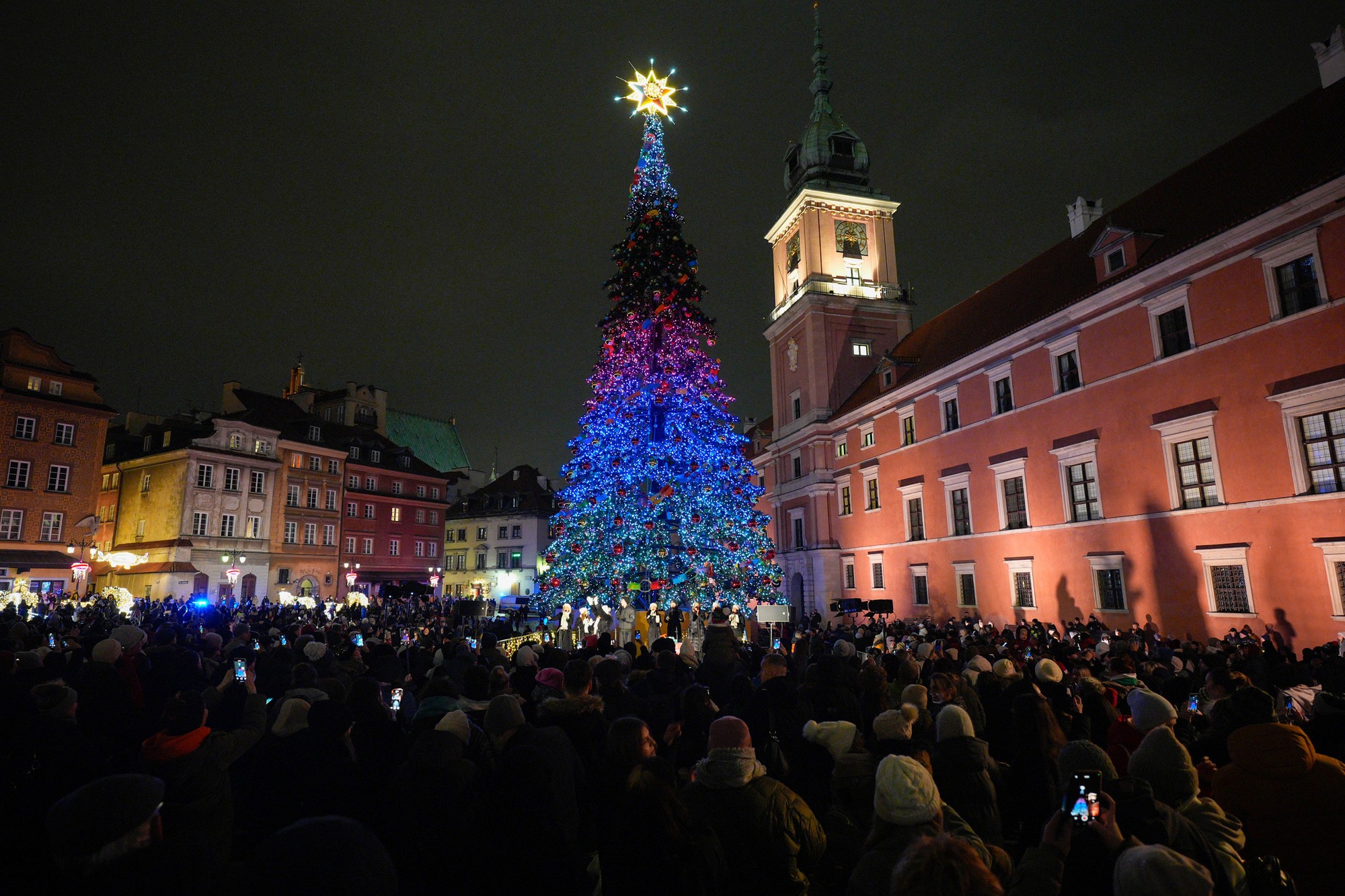Vianočný stromček vo Varšave.