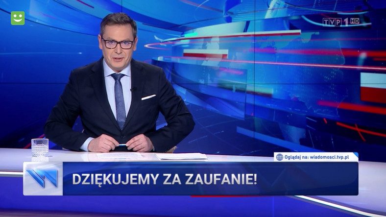 "Wiadomości" TVP dziękują widzom za zaufanie (screen)