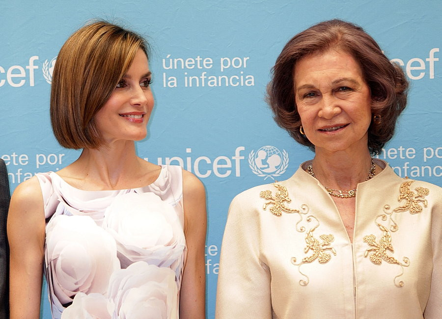 Królowa Letycja i królowa Sofia na gali UNICEF w Madrycie