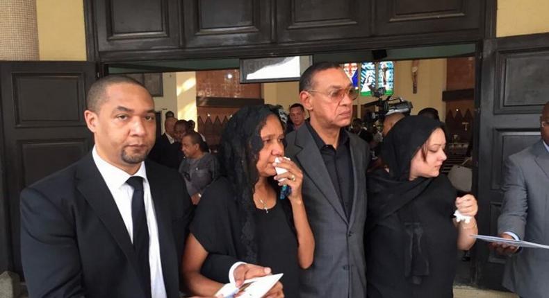 Ben Murray-Bruce and family at the funeral 