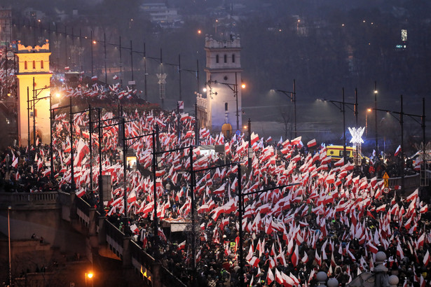 Uczestnicy Marszu Niepodległości