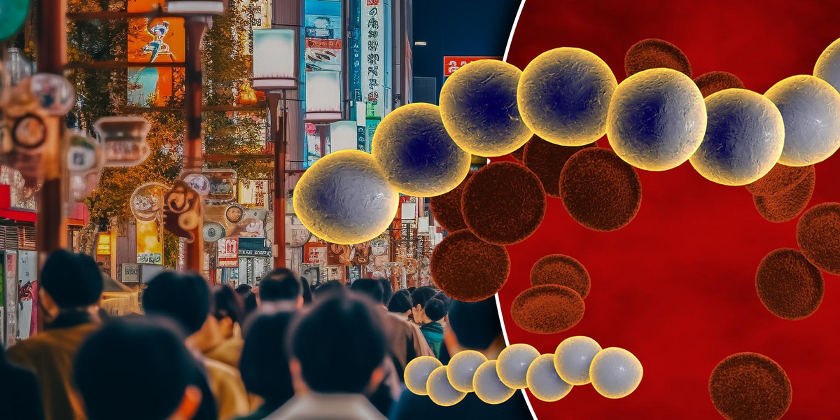 Liczba chorych cierpiących na chorobę wywoływaną przez paciorkowce z grupy A rośnie w Japonii w alarmującym tempie.