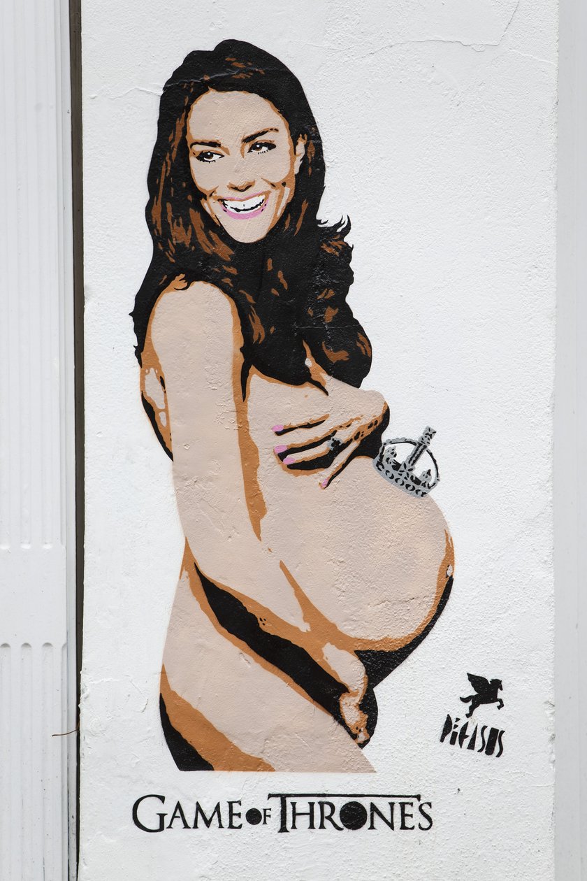 Graffiti z nagą Kate Middleton w ciąży