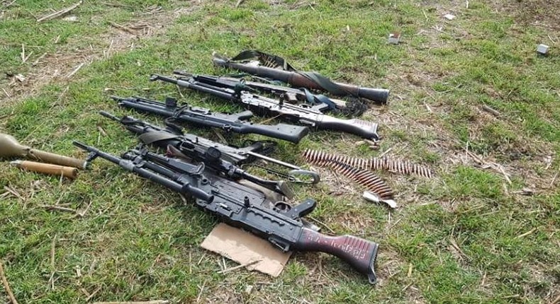 Weapons recovered from Boko Haram terrorists [Facebook/HQ Nigerian Army]