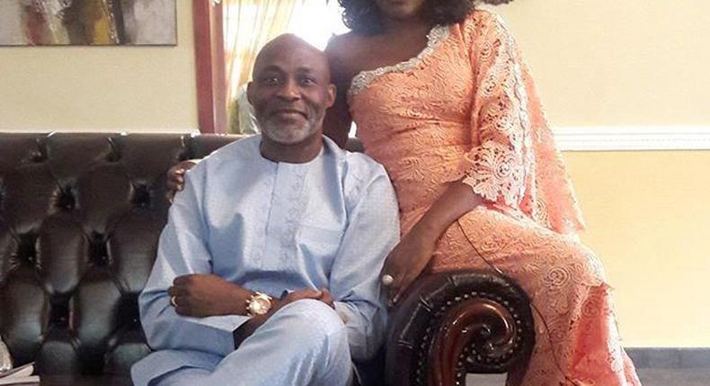 Richard Mofe Damijo and Iretiola Doyle on the set of 'Dinner'