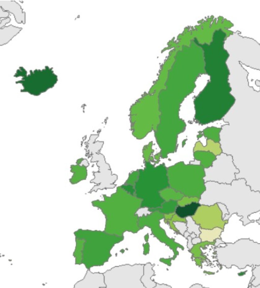 Mapa ECDC – dorośli zaszczepieni jedną dawką