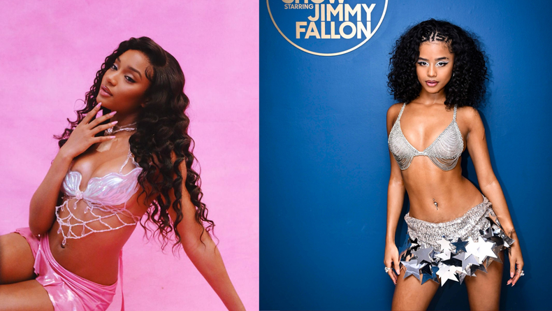 The crop top and mini skirt look on both of them [instagram/ayrastarr/facebook/jimmyfallon]