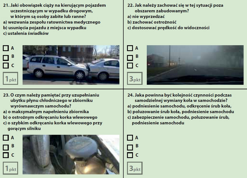 Egzamin teoretyczny na prawo jazdy -  zestaw 5