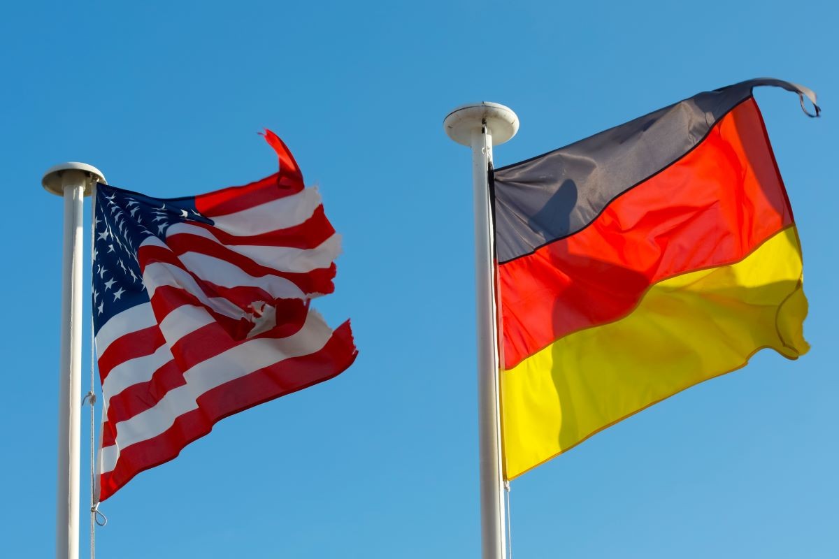Flagi Niemiec i USA