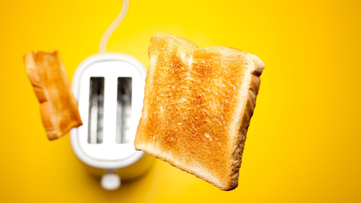 Jumping toast bread