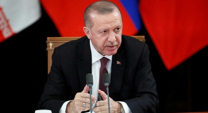 Turkish President Recep Tayyip Erdogan (pictured February 14, 2019) said that Turkey hasn't given all the elements we have at our disposal about journalist Jamal Khashoggi's killing