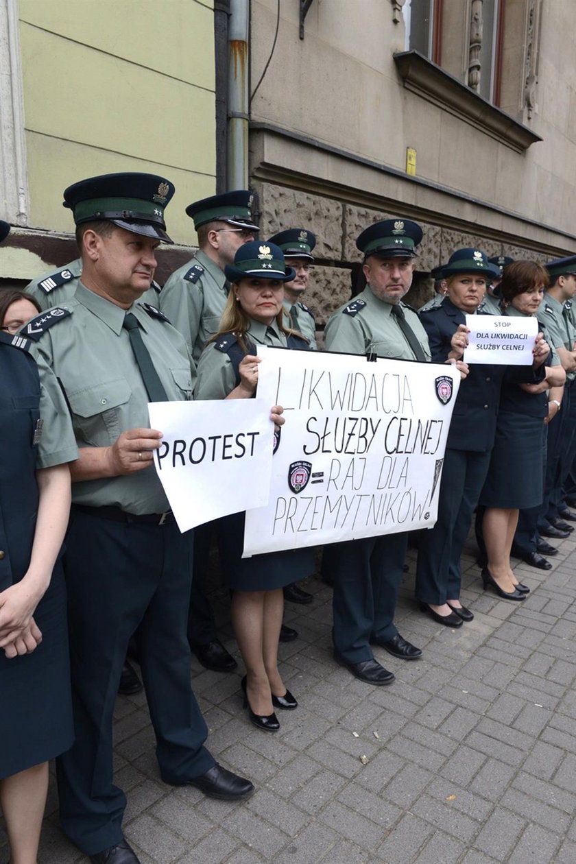 Protesty celników we Wrocławiu