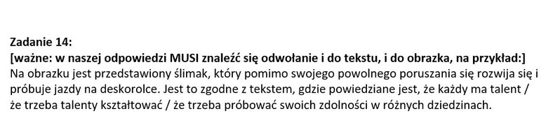 Egzamin ósmoklasisty 2023: Odpowiedzi do arkusza CKE z polskiego – strona 14, zadanie 14