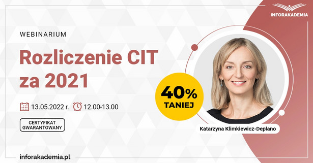 Webinar „Rozliczenie CIT za 2021”