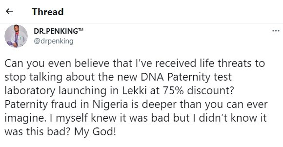 Doctor receives death threats for opening DNA laboratory which offers 75% discount