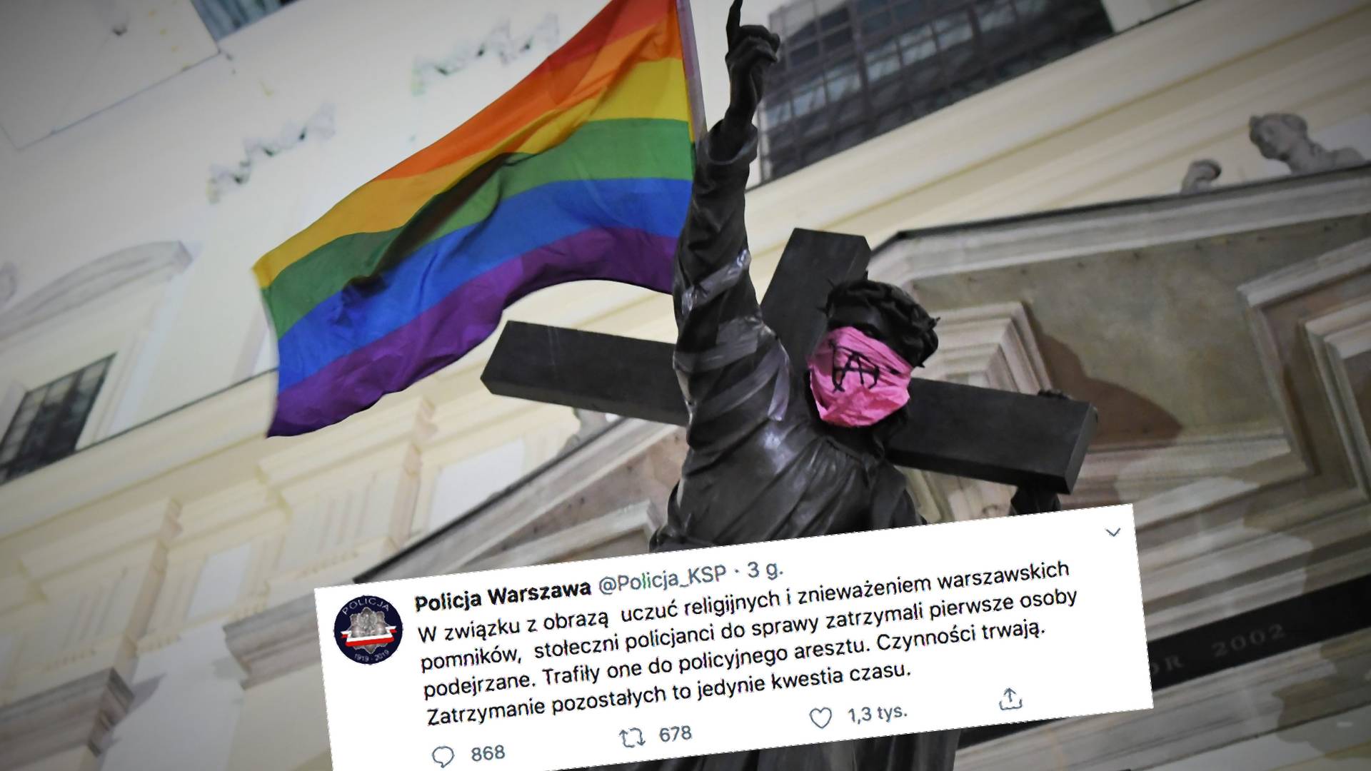 Aktywistki LGBT+ zatrzymane za "znieważenie pomników"