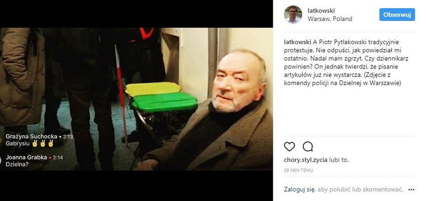 Dziennikarz "Polityki" Piotr Pytlakowski zatrzymany przez policję. Chciał protestować