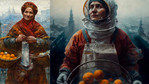 "Astropomarańczarka" inspirowana obrazem Aleksandra Gierymskiego pt. "Żydówka z pomarańczami"