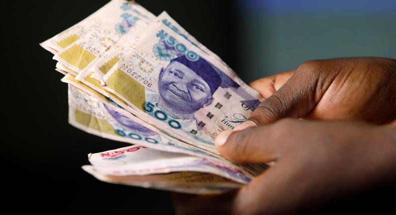 Nigerian naira banknotes are seen in this picture illustration