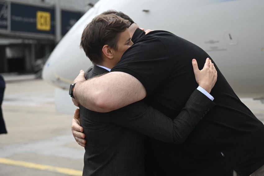 Ana Brnabić srdačno je juče dočekala u Beogradu Ruslana Stefancuka, predsednika ukrajinskog parlamenta