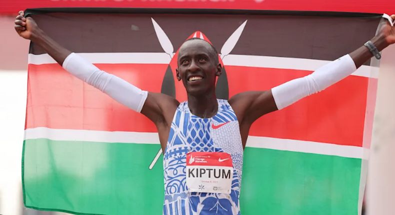 Kelvin Kiptum won the 2023 Bank of America Chicago Marathon with a time of 2:00:35