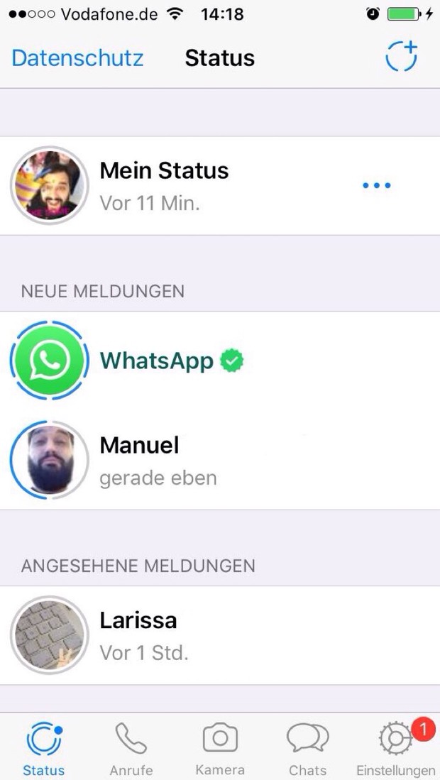 So funktioniert der neue Status bei WhatsApp