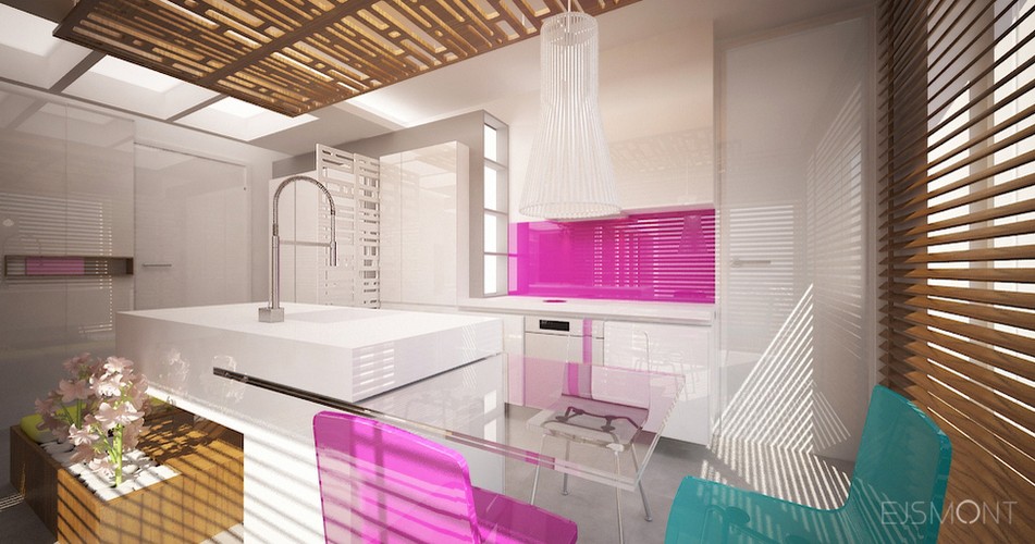 Apartament z odważną kolorystyka - projekt Ejsmont