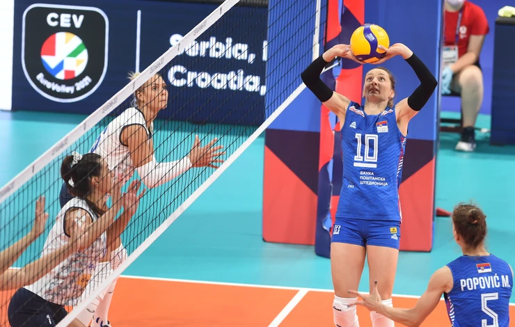 Detalj sa meča u kome je ženska odbojkaška reprezentacija Srbije igrala protiv BiH