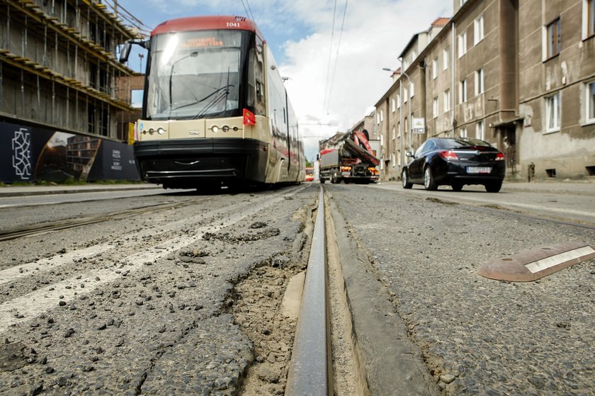 Oto torowisko tramwajowe w Dolnym Wrzeszczu...