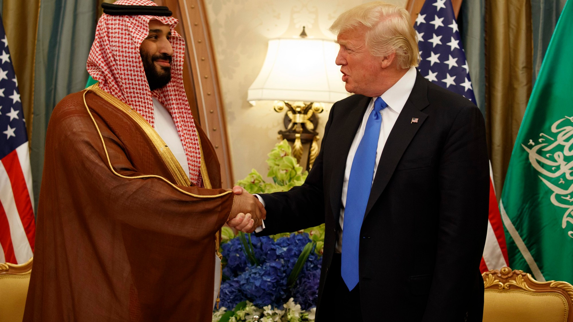 Saudskoarabský korunný princ Muhammad bin Salmán a prezident Donald Trump v roku 2017.