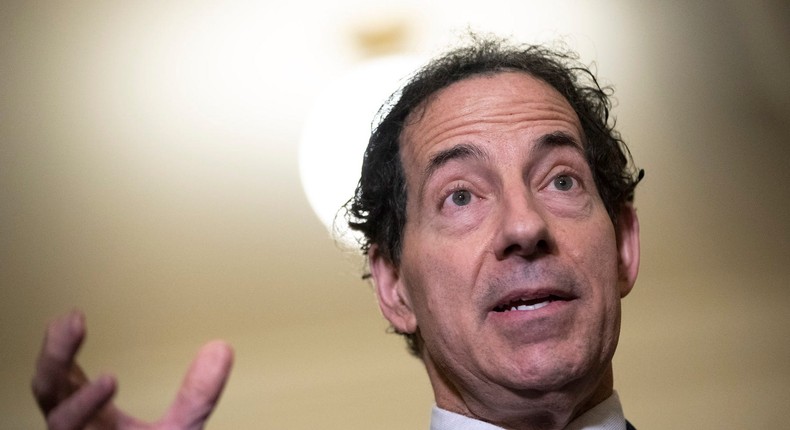 Rep. Jamie Raskin (D-MD) speaks to reporters at the end of a hearing on the January 6th investigation in the Cannon House Office Building on June 13, 2022 in Washington, DC.