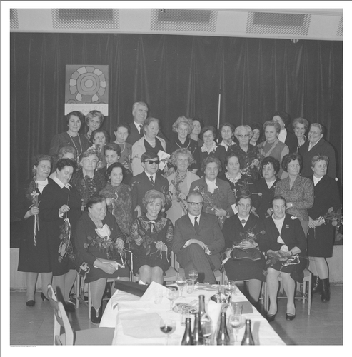 Obchody Dnia Kobiet zorganizowane przez Warszawski Komitet Zjednoczonego Stronnictwa Ludowego w gmachu Naczelnego Komitetu Zjednoczonego Stronnictwa Ludowego, 1970 rok.