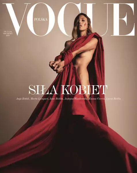 Anja Rubik w autorskiej sesji na okładce grudniowego Vogue Polska, fot. Anja Rubik