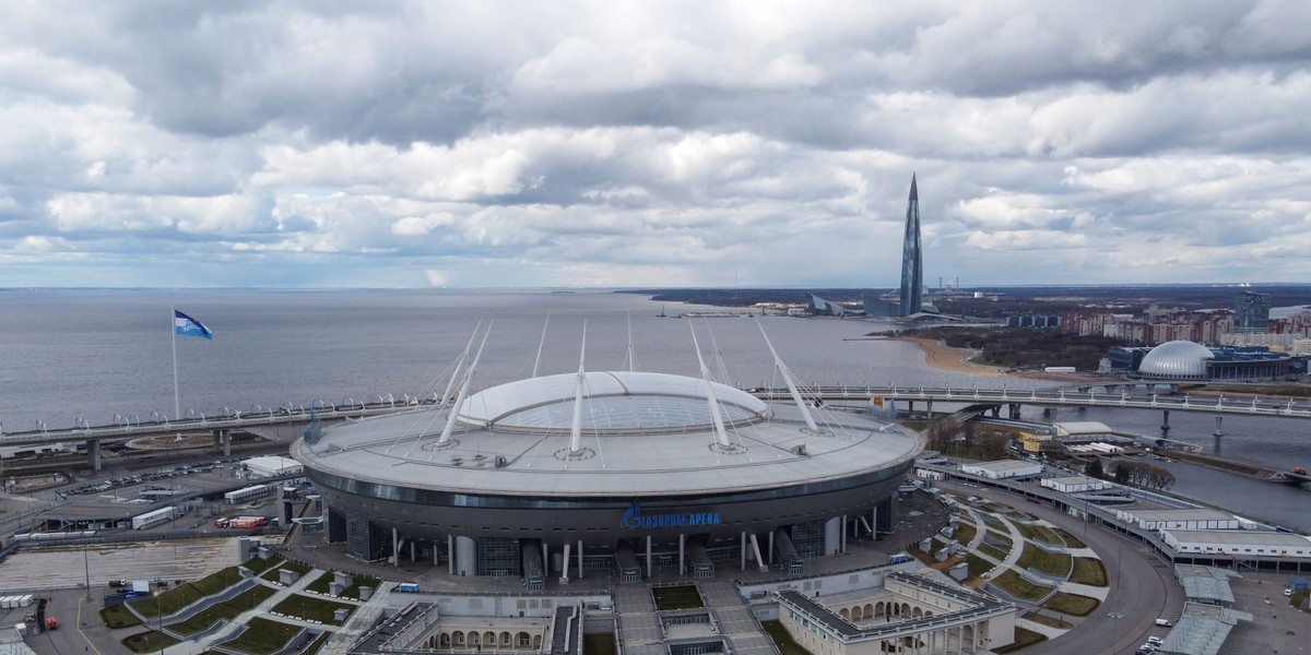 Stadion w Petersburgu, gdzie swoje mecze rozgrywają Polacy