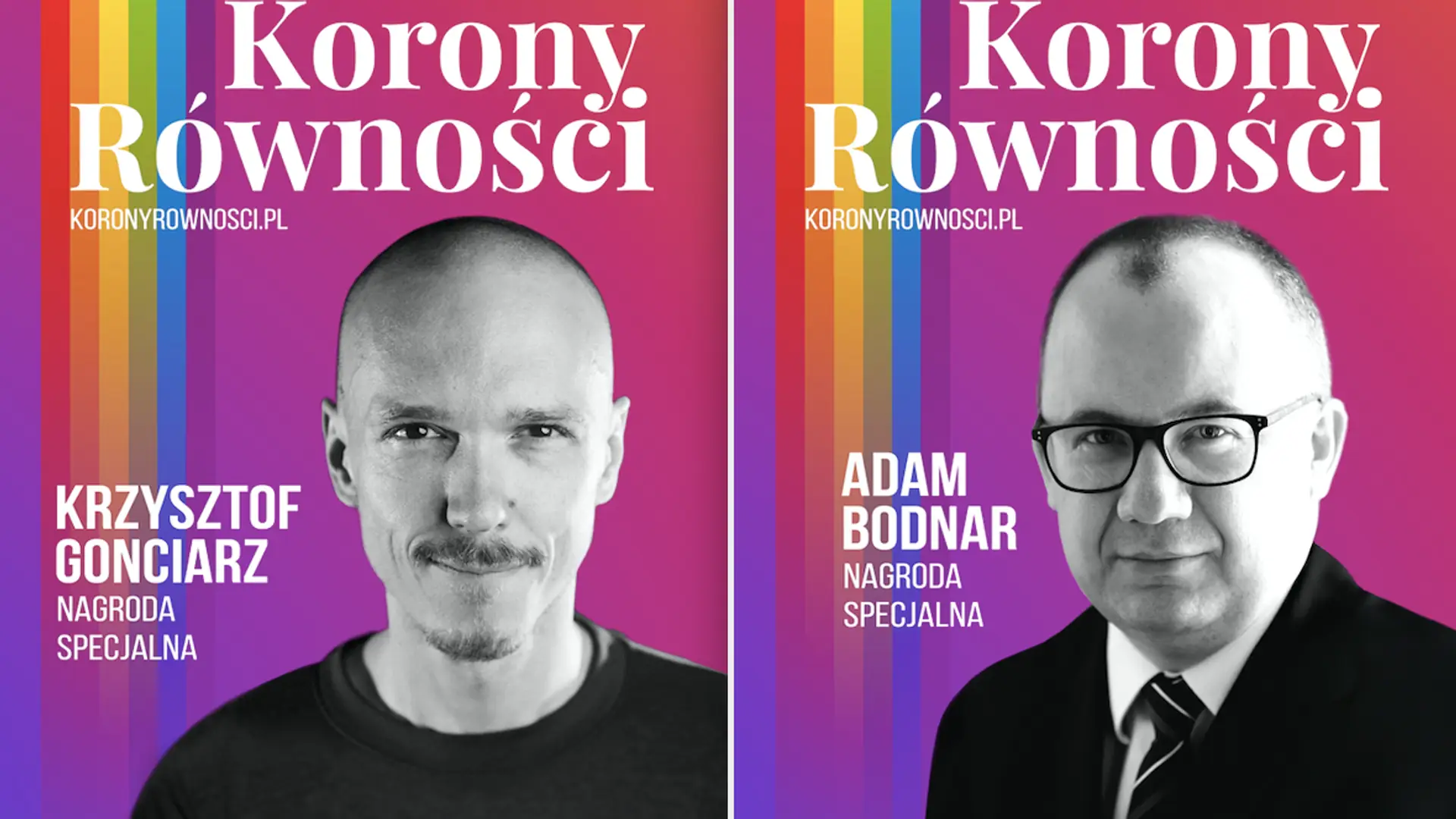 Bodnar i Gonciarz laureatami nagrody specjalnej Korony Równości 2020