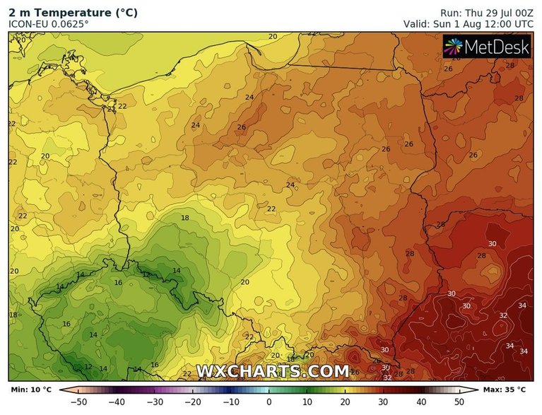 Niedziela z bardzo dużą różnicą w temperaturze