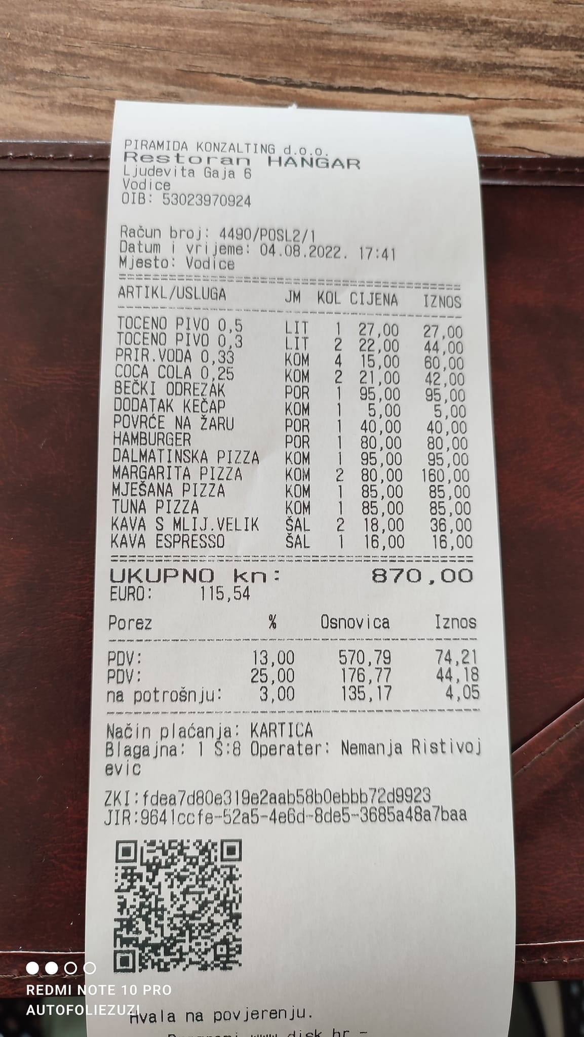 Martin ukázal, koľko platil v Chorvátsku.
