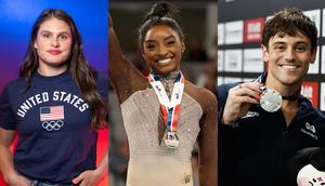 Olympians Ilona Maher, Simone Biles, and Tom Daley.Mike Coppola/Staff/Getty Images; Elsa/Staff/Getty Images; Wang He/Stringer/Getty Images